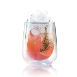 asobu® STEMLESS GLASS - Durable and Premium Insulated Double Wall Glass, 12 oz. (Stemless Wine Glass)