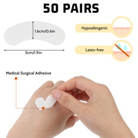 COMNICO 100 Pcs Eyelash Extension Foam Eye Pads Disposable Lint Free Stick Well Under Eye Lash Extension Pads Beauty Tool Kit Lash Tech Supplies Must Haves