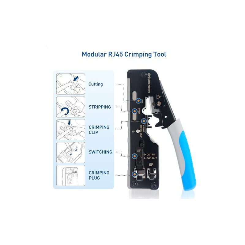 Cable Matters All-In-One Modular Ethernet Crimping Tool Cat 8 (Cat5