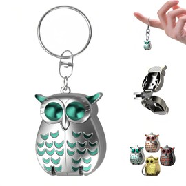 Owl Keychain Nail Clippers, Stainless Steel Foldable Mini Nail Clippers, 2 in 1 Ultra Sharp Collapsible Owl Nail Clipper with Nail File, Travel Size Nail Care Gifts (Silver)