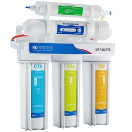 Max Water 5 Stage 100 GPD (Gallon Per Day) RO (Reverse Osmosis) Standard Water Filtration System for Heavy Duty - Under-Sink/Wall Mount - Model: RO-5W3