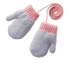 Toddler Winter Fleece Lined Knitted Gloves with String 1-3 Years