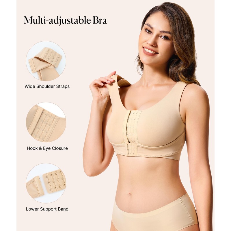 BRABIC Front Closure Bras for Women Post Surgery Compression Mastectomy