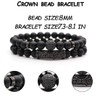 JEWPARK 4 Pcs Crown King Bracelets for Men Black Matte