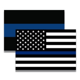 Magnet Me Up Thin Blue Line and Thin Blue Line American Flag Car Magnet Magnet Decal, 4x6 Inches, 2 Pk, Red, White, Blue, Heavy Duty for Car Truck SUV, in Support of Police and Law Enforcement Officer