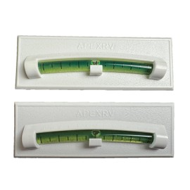 Apex RV Graduated Bubble Level, Never Fade, Long-Lasting, Precision Leveling, Adhesive Back, For RV, Camper, Trailer, Motorhome, and Caravan White 2 Pack (White)