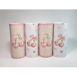 4 Pack Pink Bow Round Tissue Holder for Car with Facial Tissues Bow Cylinder Travel Car Tissue Container Pink Bow Decoration for Car Cup Holder Round Tissue Tubes