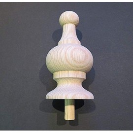 Wood Finial. Choice: Maple,Oak,or Cherry. Bedpost, Furniture, Craft. #57 (Oak)