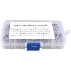 HALJIA 200 PCS 10 Value 1W Zener Diode Assorted Kit Set, Model: 1 N4728 1 N4729 1 N4730 1 N4731 1 N4732 1 N4733 1 N4734 1 N4735 1 N4736 1 N4736 1 N473 N47 US