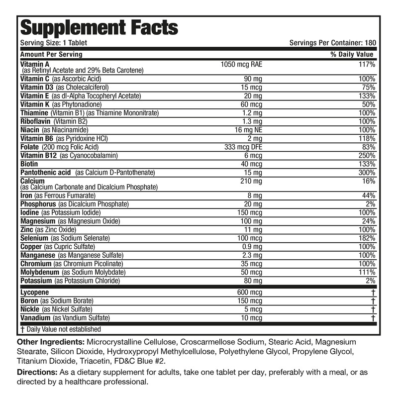 Bronson ONE Daily Men’s Complete Multivitamin Multimineral Once-Daily Multi for