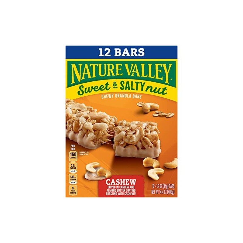 Nature Valley Sweet and Salty Cashew Chewy Granola Bars 12