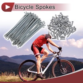 VekAuto 72 Set 14G Bicycle Spokes 80mm Bike Wheel Spokes Carbon Steel Galvanized Silver Tone