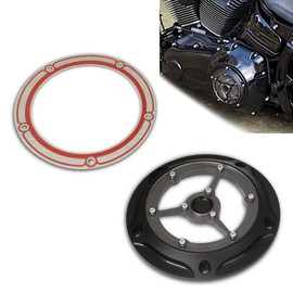 TOPRAMETAL For Harley Touring Derby Engine Cover Black CNC clarity Electra Glide Dyna Softail Heritage Deluxe 1999-2017