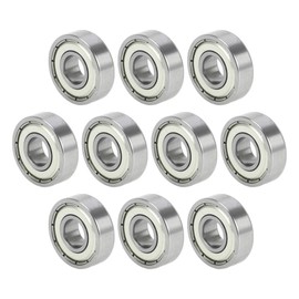 A ABSOPRO 6000ZZ Deep Groove Ball Bearings P6 10x26x8mm Lubricated Bearings Double Metal Seal Silver Tone Scooter Skateboard Wheel - Pack of 10