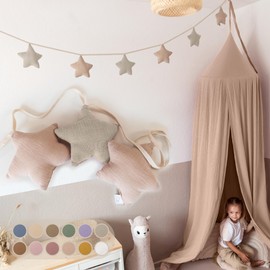 LILIMAUS Star Bunting Fabric [in 12 Colours] Bunting Children's Room - 100% Cotton Handmade Garland Fabric - Bunting Muslin - House Bed Decoration Girls & Boys - Garland Decoration Baby Room