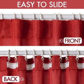 MIULEE Red Linen Curtains 84 Inch Length 2 Panels for Bedroom Living Room, Pinch Pleated Soft Thick Linen Textured Window Drapes with Hooks Back Tab Semi Sheer Light Filtering Christmas Decor