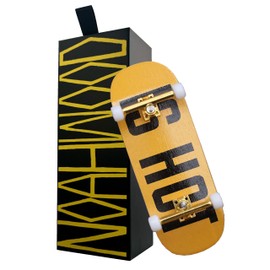 NOAHWOOD NW14.0 Fingerboard Complete (Short Nose Short Tail Deck 98x35.5mm 5-Layer Color Maple Pro concave Design Mini Skateboard Deck) +Pro 36mm Hex Golden Truck Truck + White Wheel (is hot)