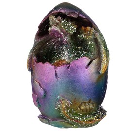 Puckator Rainbow Dragon Metallic Hatching Egg - Home Decoration - Rainbow Hatching Egg - Ornaments - Resin - Home Accessories - - Living Room Accessories - Fantasy Gifts For Men
