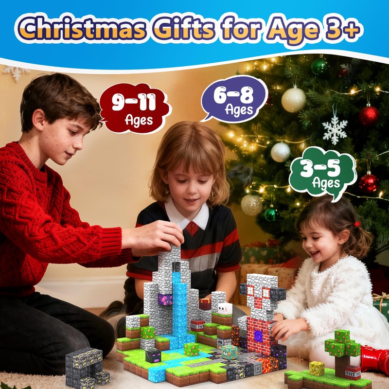 ANDENLEY 150PCS Magnetic Blocks, Magnetic Building Blocks Cubes, Magnet Tiles