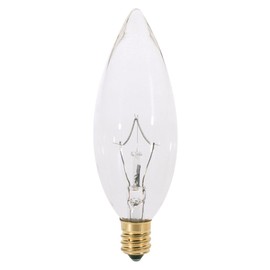 Satco A3682 130V Candelabra Base 25-Watt B9.5 Light Bulb, Clear
