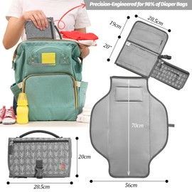 Wickelunterlage Unterwegs - Tragbare Wickelauflage für Baby mit Wischtasche, wasserdicht und leicht zu reinigen, Grauer Pfeil