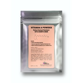 Talsen Chemicals Vitamin A Powder Retinyl Palmitate, Pure Retinol Powdered Vitamin Water Soluble Vitamin A USP & Cosmetic Grade (1 oz. / 28 Grams)