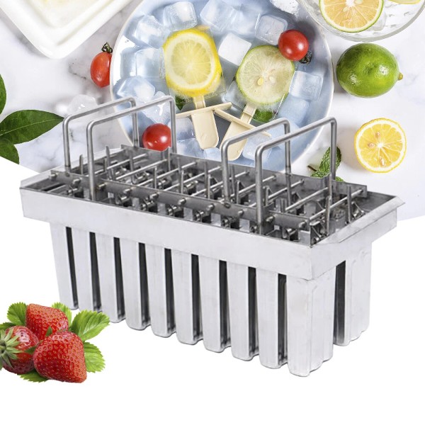 Unbranded/Generic 20pcs Stainless Steel Molds Pop Lolly Popsicle Ice Cream