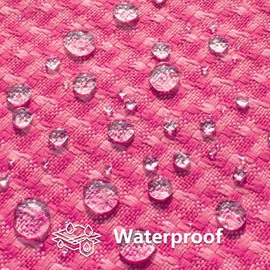 Kevin Textile Outdoor Waterproof Throw Pillow Covers Pack of 2 Farmhouse Decorative Cushion Covers for Garden Patio Tent Balcony Bench Couch Sofa 24x24 Inch, Hot Pink