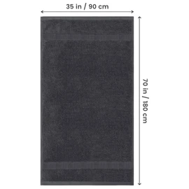 Utopia Towels Jumbo Bath Sheets, 2 Pack, 35x70 in, 600 GSM Cotton, Grey
