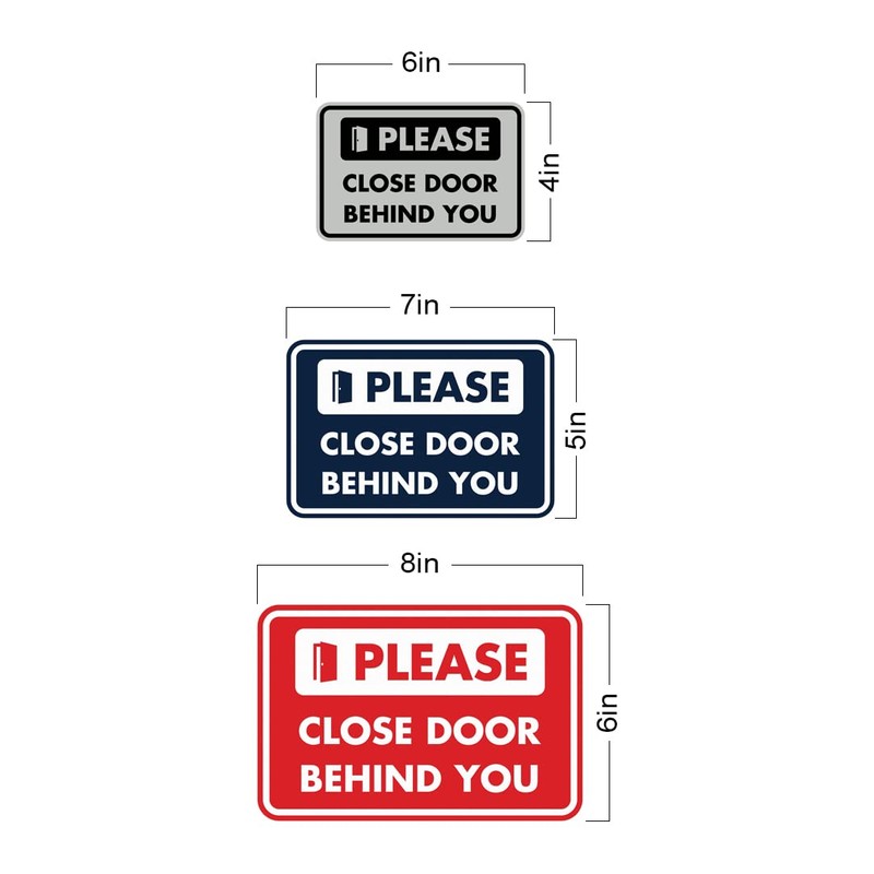 Classic Framed Please Close Door Behind You Sign (Blue) -