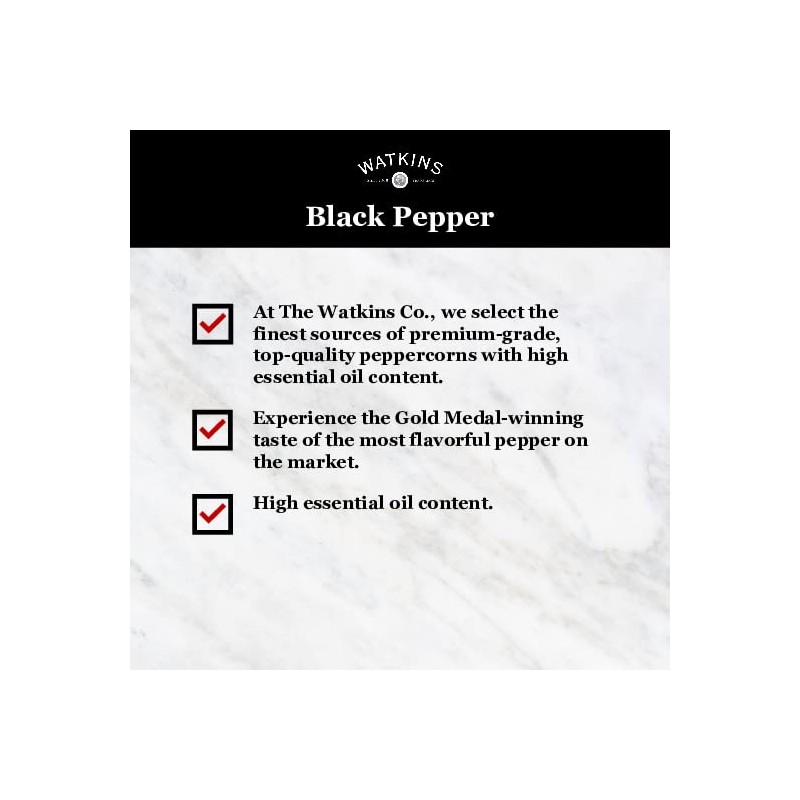 Watkins Gourmet Organic Spice Tin, Ground Black Pepper, 4 oz