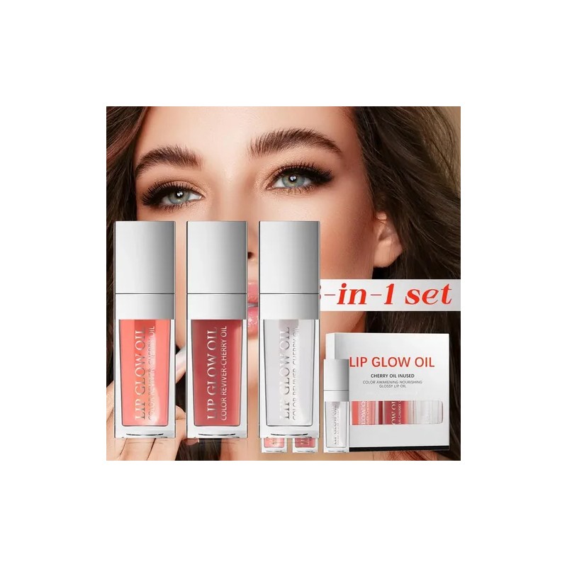 Set De 3 Aceites Para Labios Lip Glow Oil Gloss
