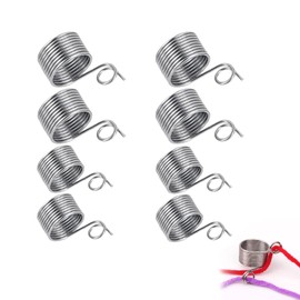 Pack of 8 Knitting Ring Fingers, Stainless Steel Knitting Thimble, Crochet Ring, Finger Yarn Guide, Knitting Frame Utensils, Knitting Accessories, Knitting Aid, Thread Ring, Knitting, Crochet Ring