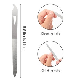 WLLHYF Pack of 6 Nail Files for Natural Nails, Metal Fingernail File, Stainless Steel, Double-Sided Nail File, Thin Durable Nail File, Manicure, Pedicure, Toenails Tools with Curved Pointed Tip