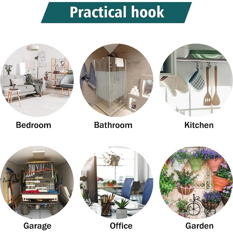 JatilEr Pack of 5 S Hooks, Large, White Rubberised 14