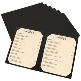 IVWNNN Menu Holders 6 Pack PU Leather Menu Covers 8.5" x 11" Restaurant Menu Holders Double Pocket Restaurant Menu Holders Menu Covers for Cafes, Bars, and Wine Lists (2 View, 6 Pack)