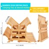 Worthyeah Bamboo Dish Drying Rack, 3 Tier Collapsible Rack with