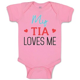 Cute Rascals Baby Bodysuit My Tia Loves Me Boy & Girl Baby Clothes Funny Cotton Soft Pink Design Only 24 Months