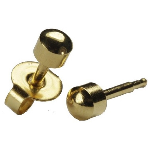 BEAUTY MADE EASY 6 pair Universal mini gold 24 k balls for ear piercing stud hypo allergenic