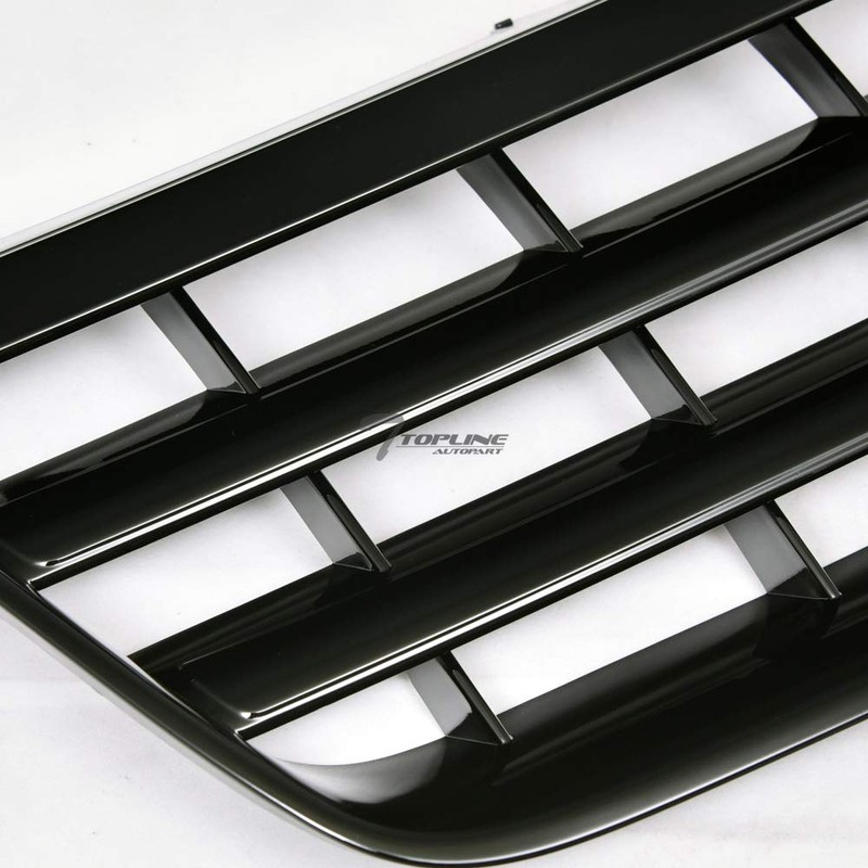 Glossy Black Horizontal Front Hood Bumper Grill Grille Guard ABS