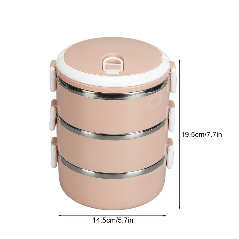 Portable 304 Stainless Steel Bento Lunch Box Thermal Cylinder Lunch