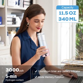 Hydrogen Water Bottle Generator with SPE/PEM Technology, Anlewo Portable H2 Water Ionizer Machine,5000PPB,6 Hours Hydrogen Retention for Family Friends Office Travel Sports Fitness