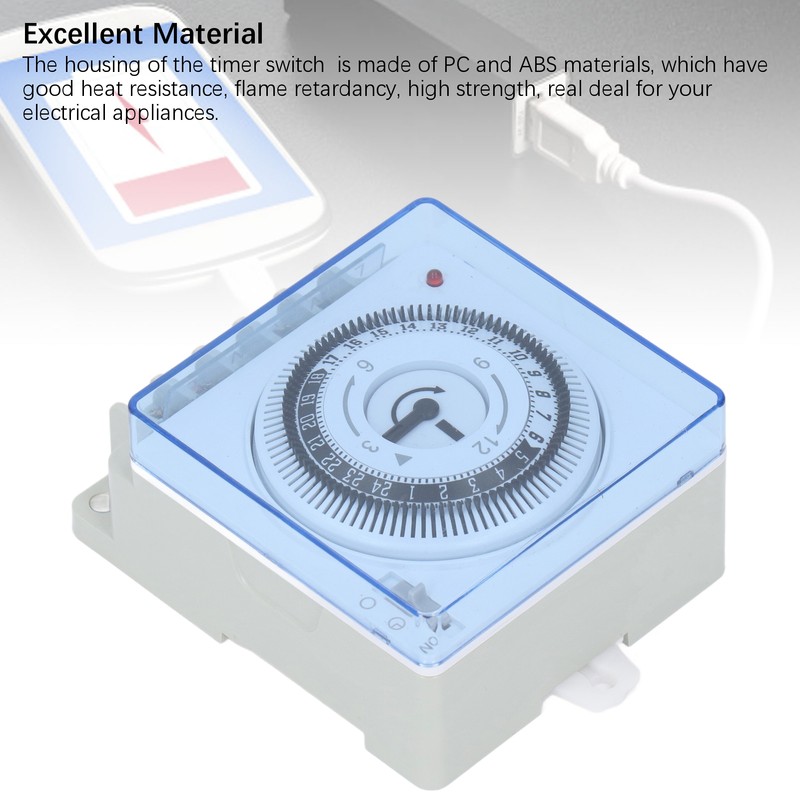 24 Hour Mechanical Time Switch Automatic Power Off Quick Connect