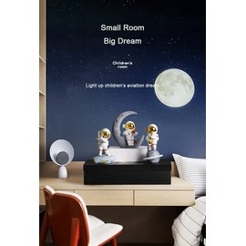 Paimuni Astronaut Figurine Home Decor Resin Spaceman Statue White Gold Gray Sculpture for Desktop Bookshelf Office Living Room