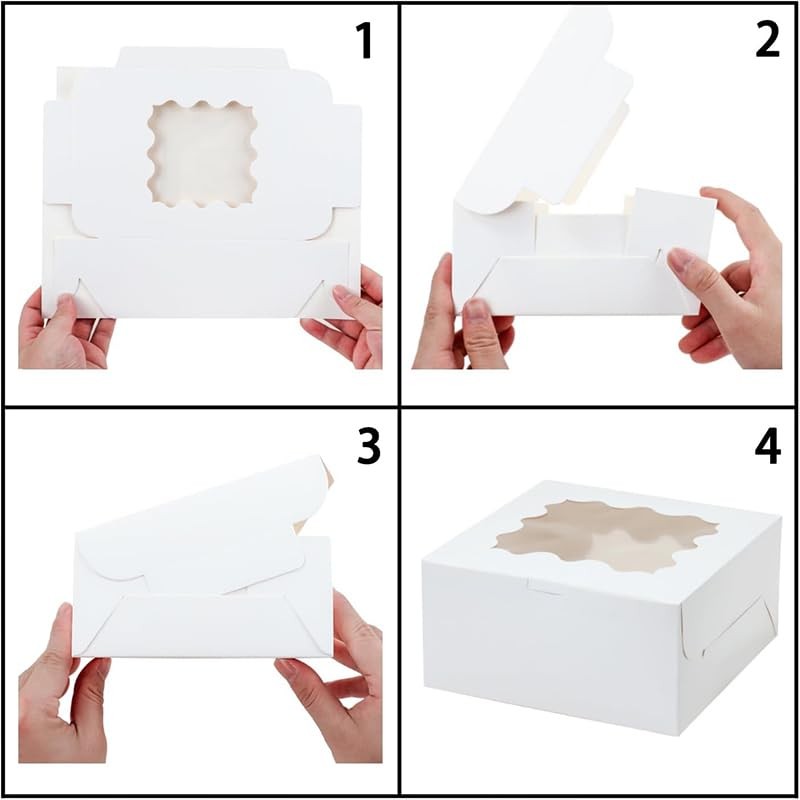 Generic 30Pcs (6x6x3 in) Mini Cake Boxes+2 stickers with Display