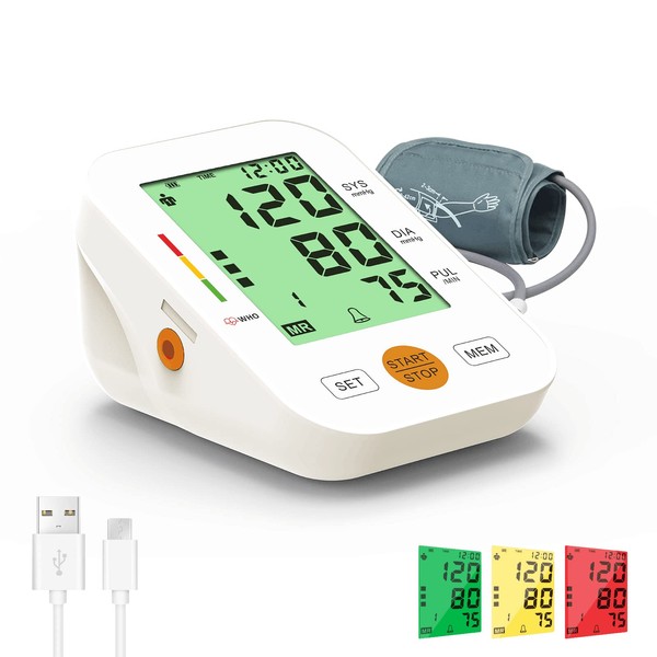 Panacare 2.0 Upper Arm Blood Pressure Monitor, 4.2 Inch Large Display, 3-Colour Backlight, German Language, 2 Users & 198 Data, Cuff of 22-42 cm, Fully Automatic Blood Pressure Monitor (White)