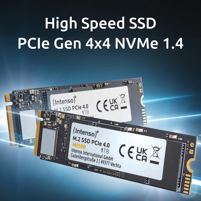 Intenso MI500 500GB NVMe SSD, M.2 Internal SSD, PCIe 4.0