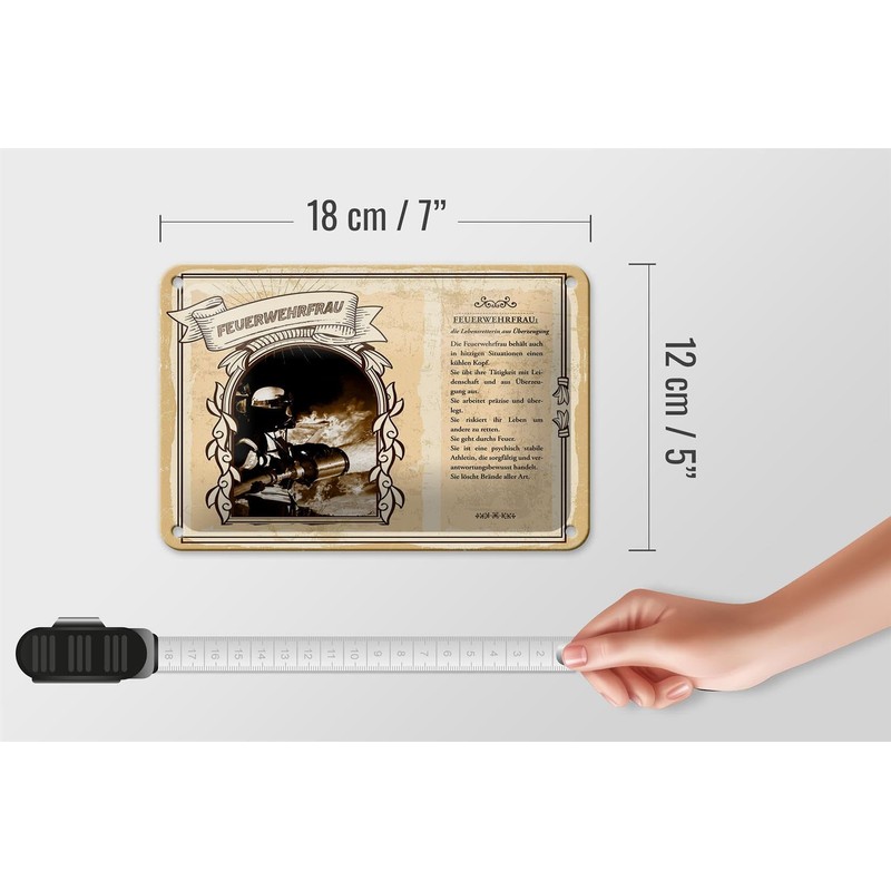 FEMER Tin Sign 18 x 12 cm Fireman Life Saver