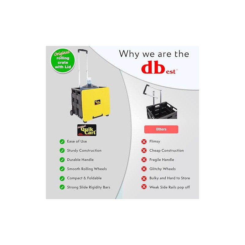 dbest Products Quik Cart - Cajón Plegable con Ruedas para