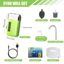 Mesen 3 in 1 Fishing Tap and Oxygen Pump Tool, Three in One Water Tap with LED Light, Portable Fish Aquarium Air Pump, Live Bait Aerator for Outdoor Fishing and Fish Transportation